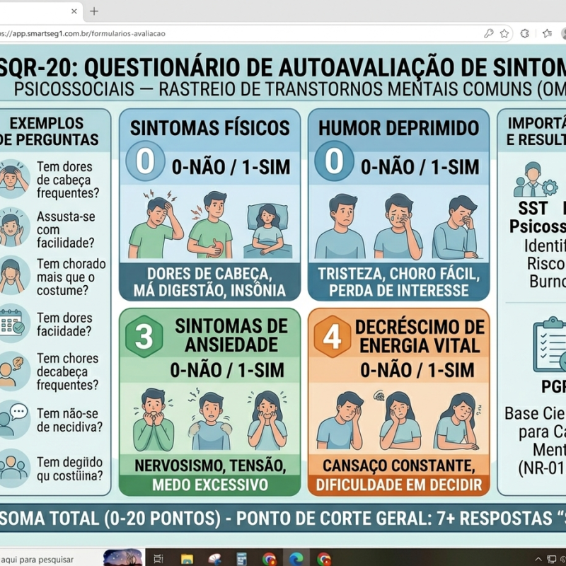 Questionário SRQ-20 Saúde Mental