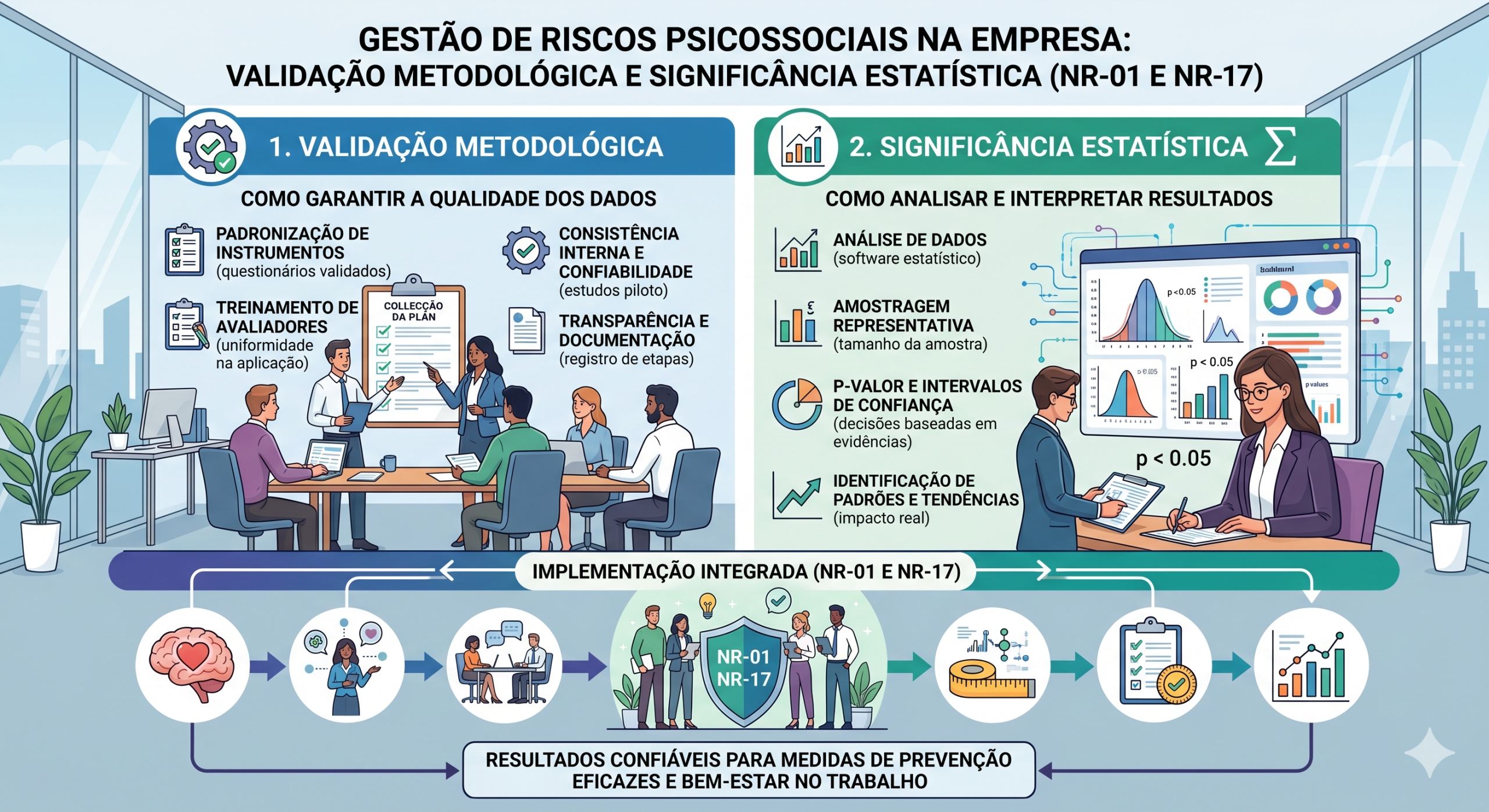 Validação Metodológica e Significância Estatística na Gestão de Riscos Psicossociais (NR-01 e NR-17)